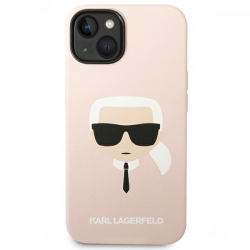 Karl Lagerfeld MagSafe Compatible Case Liquid Silicone Karl Head for iPhone 14 Pink image 3