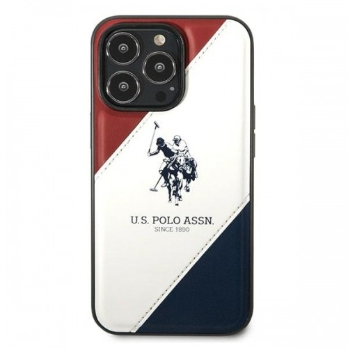 U.s. Polo Assn. U.S. Polo PU Leather Double Horse Case for iPhone 14 Pro Red|White|Navy image 3