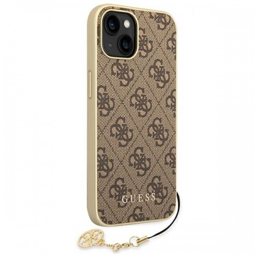 Guess 4G Charms Case for iPhone 14 Brown image 3