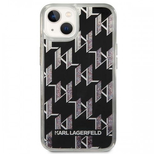 Karl Lagerfeld Monogram Liquid Glitter Case for iPhone 14 Plus Black image 3