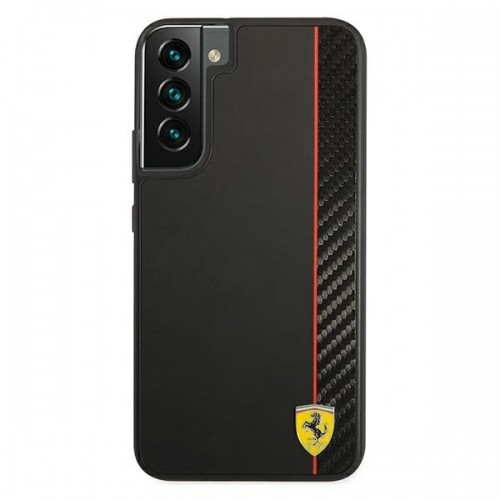 Ferrari Smooth and Carbon Effect Hard Case for Samsung Galaxy S22+ Black image 3