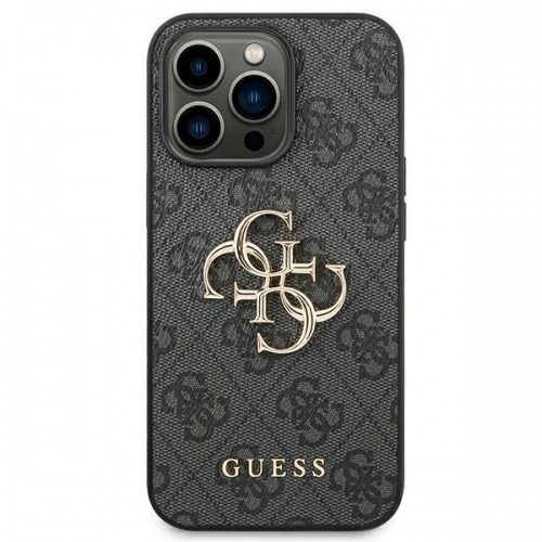 Guess PU 4G Metal Logo Case for iPhone 14 Pro Grey image 3