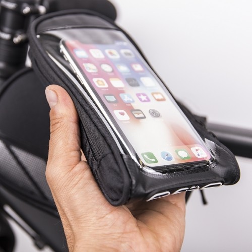 OEM Waterproof bicycle frame bag with a removable phone case black image 3