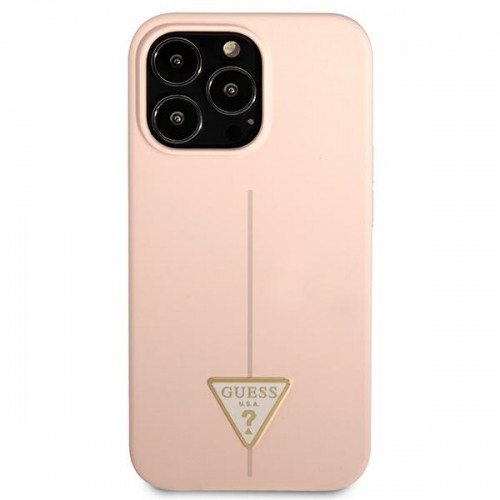 Guess Silicone Line Triangle Case for iPhone 13 Pro Max Pink image 3
