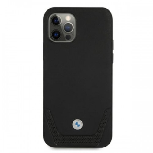BMHCP12MRSWPK BMW Signature Leather Lower Stripe Case for iPhone 12|12 Pro 6.1 Black image 3
