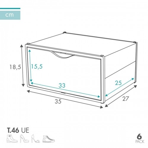 Stackable shoe box Max Home Balts 6 gb. polipropilēns ABS 35 x 18,5 x 27 cm image 3