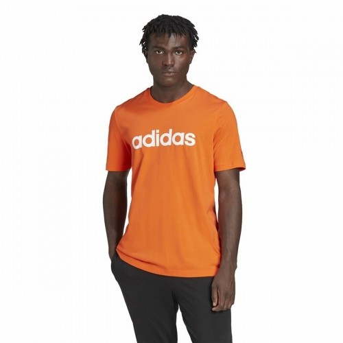 Vīriešu Krekls ar Īsām Piedurknēm Adidas  Essentials Embroidered Linear Oranžs image 3