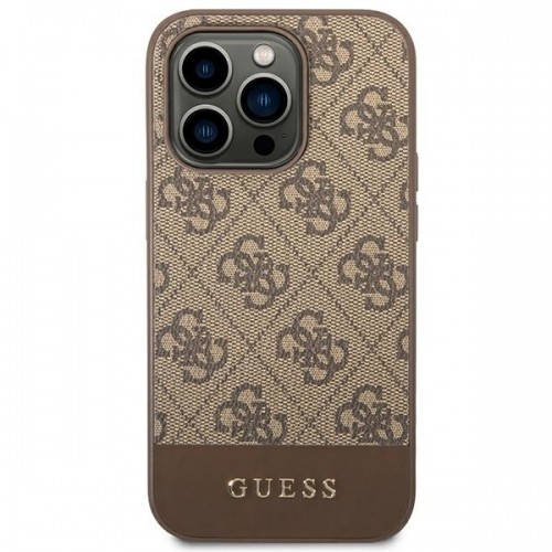 Guess 4G Stripe Case for iPhone 14 Pro Brown image 3