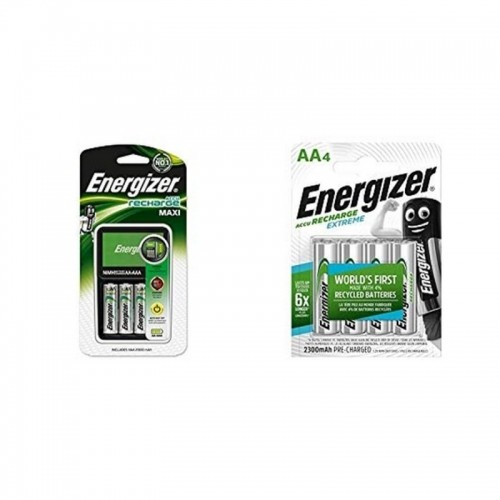 Lādētājs + uzlādējamas baterijas Energizer Maxi Charger AA AAA HR6 image 3