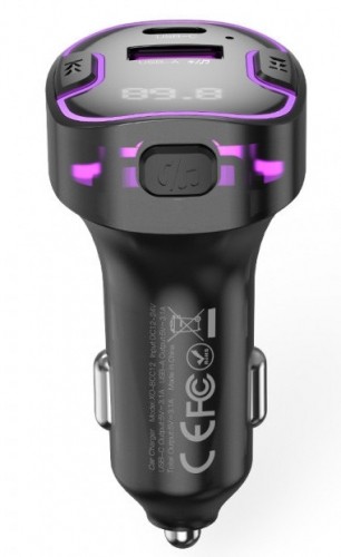 XO FM трансмиттер + зарядное устройство BCC12 BT MP3, черный image 3