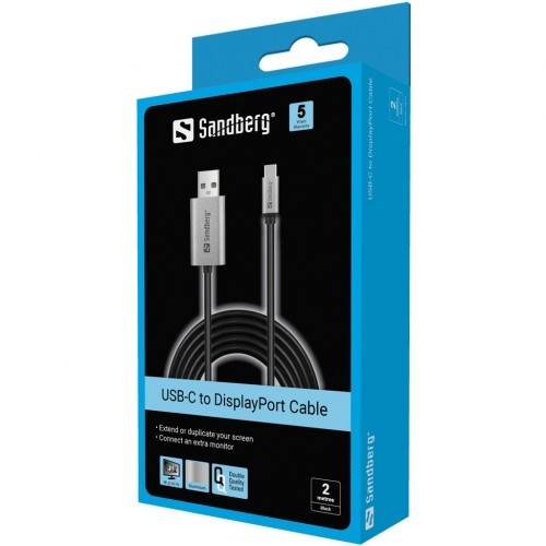 Sandberg 136-51 USB-C to DisplayPort Cable 2M image 3