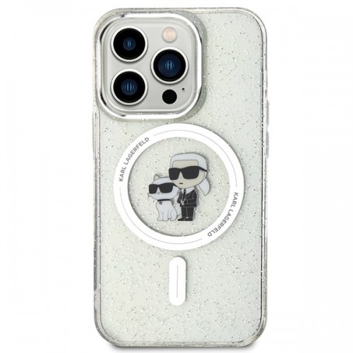 Karl Lagerfeld Karl&Choupette Glitter MagSafe KLHMP15LHGKCNOT Apple iPhone 15 Pro 6.1" maciņš mobilajam telefonam caurspīdīgs image 3