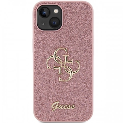 Guess GUHCP15MHG4SGP iPhone 15 Plus 6.7" różowy|pink hardcase Glitter Script Big 4G image 3