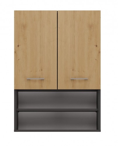 Top E Shop Topeshop POLA MINI DK ANT/ART bathroom storage cabinet Graphite, Oak image 3