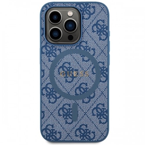 Guess GUHMP14XG4GFRB iPhone 14 Pro Max 6.7" niebieski|blue hardcase 4G Collection Leather Metal Logo MagSafe image 3