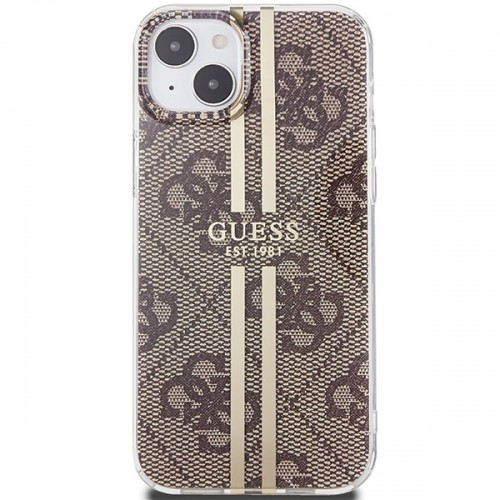 Guess GUHCP15MH4PSEGW iPhone 15 Plus | 14 Plus 6.7" brązowy|brown hardcase IML 4G Gold Stripe image 3