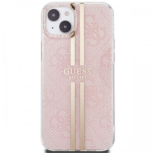 Guess GUHCP15MH4PSEGP iPhone 15 Plus | 14 Plus 6.7" różowy|pink hardcase IML 4G Gold Stripe image 3