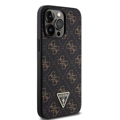 Guess PU Leather 4G Triangle Metal Logo Case for iPhone 15 Pro Max Black image 3