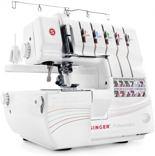 Overlock Singer 14T968 sewing machine, electric current, white image 3