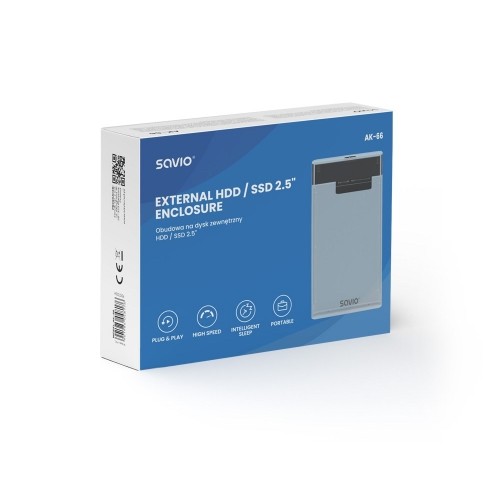 Savio 2.5" External HDD/SSD enclosure, USB 3.0, transparent, AK-66 image 3