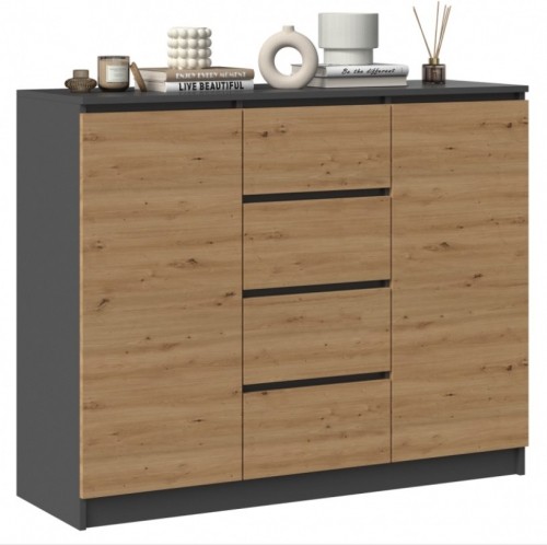 Top E Shop 2D4S chest of drawers 120x40x97 cm, anthracite/artisan image 3