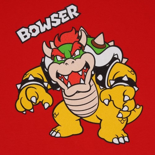 Krekls ar Īsām Piedurknēm Bērniem Super Mario Bowser Text Sarkans image 3