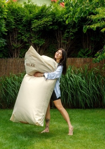 Go Gift Sako bag pouffe Beige mattress XXL 160 x 80 cm image 3