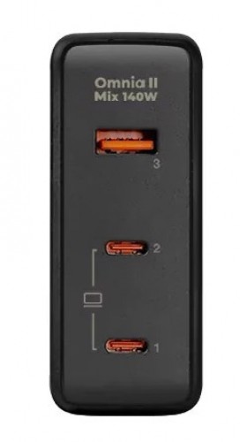 Wall charger AUKEY PA-B7O Omnia II GaN 2xUSB-C 1xUSB-A PD 3.1 PPS 140W EU/US/UK image 3