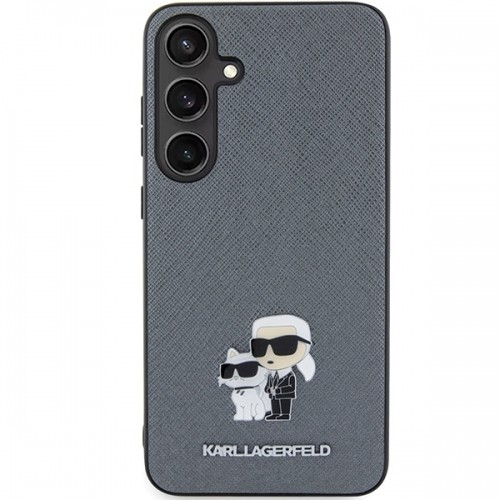 Karl Lagerfeld KLHCS24SPSAKCMPG S24 S921 hardcase szary|grey Saffiano Karl & Choupette Metal Pin image 3