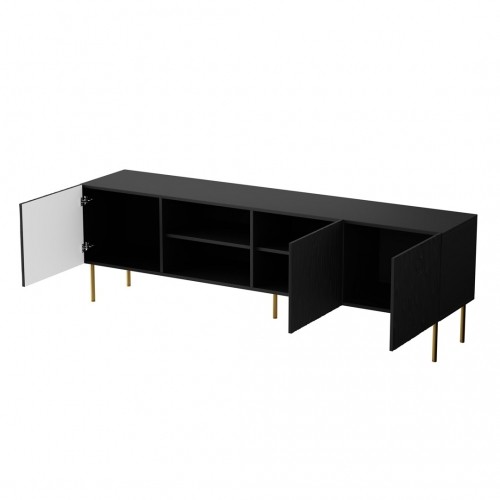 Cama Meble RTV JUNGLE cabinet 190x40.5x59.5 black matt + golden legs image 3