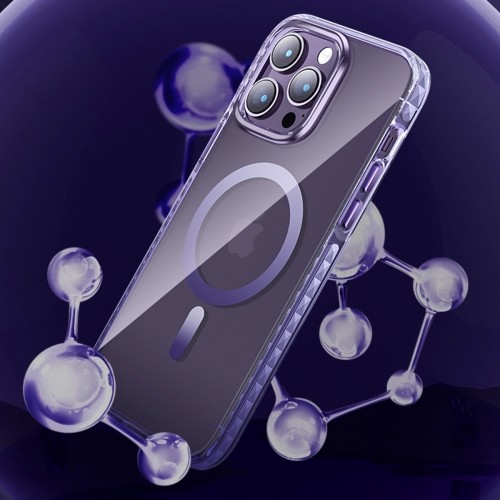 Kingxbar PQY Ice Crystal Series magnetic case for iPhone 14 MagSafe purple image 3