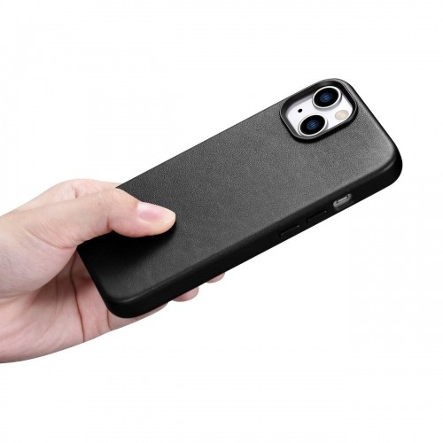 iCarer Case Leather cover for iPhone 14 black (WMI14220705-BK) (MagSafe compatible) image 3