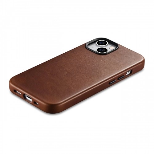 iCarer Oil Wax Premium Leather Case magnetic leather case iPhone 14 with MagSafe brown (WMI14220701-RB) image 3