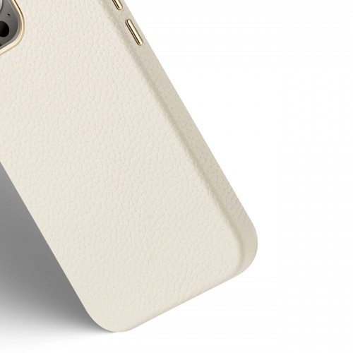 Dux Ducis Roma leather case for iPhone 13 Pro Max elegant genuine leather case white image 3