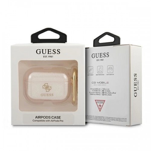 Guess GUAPUCG4GD AirPods Pro cover gold|gold Glitter Collection image 3