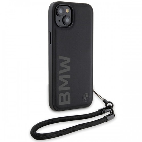 BMW BMHCP15M23RMRLK iPhone 15 Plus | 14 Plus 6.7" czarny|black hardcase Signature Leather Wordmark Cord image 3