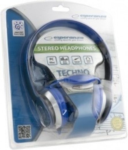 Esperanza EH145B headphones/headset Wired Head-band Music Blue image 3