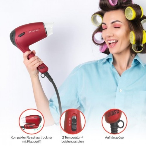Bomann travel hair dryer HTD8005CB metallic/red image 3
