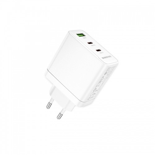 OEM Borofone Wall charger BN12 Manager - USB + 2xType C - PD 65W 3A white image 3