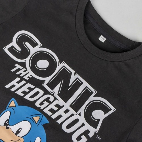 Krekls ar Īsām Piedurknēm Bērniem Sonic Melns image 3