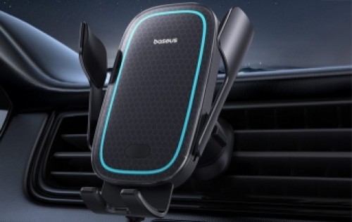 Telefona turētājs Baseus Wireless Charging Car Mount MilkyWay Pro 15W Black image 3