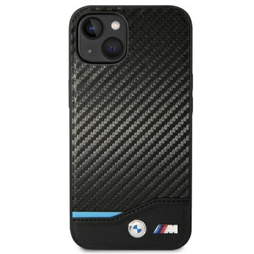 BMW M PU Carbon Blue Line Case for iPhone 14 Plus Black image 3