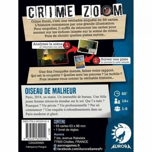 Spēlētāji Asmodee Crime Zoom : Oiseau de Malheur (FR) image 3