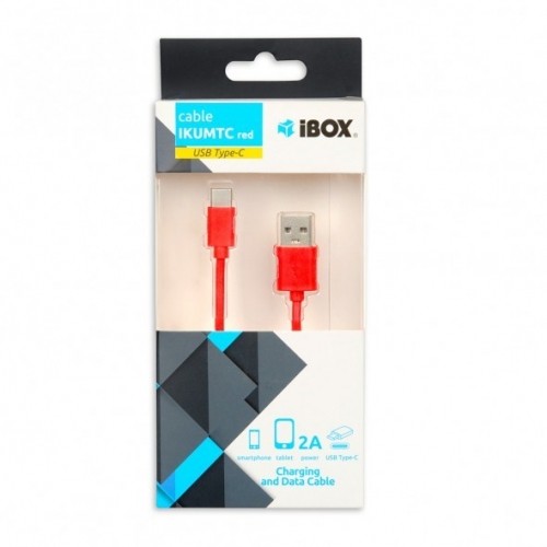 Ibox CABLE I-BOX USB 2.0 TYPE C, 2A 1M RED image 3