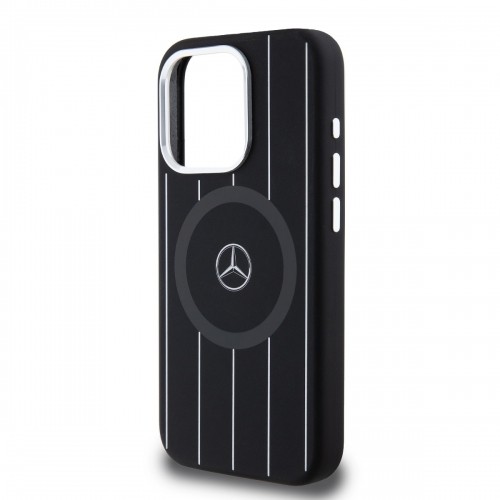 Mercedes Liquid Silicon Stripes Pattern MagSafe Case for iPhone 15 Pro Black image 3