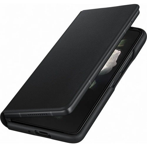 EF-FF926LBE Samsung Leather Flip Cover for Galaxy Z Fold 3 Black (Bulk) image 3