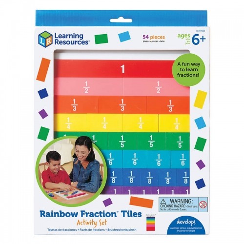 Rainbow Fraction Tiles With Tray Learning Resources LER 0615 image 3