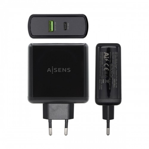 Автомобильное зарядное устройство с USB-портами Aisens ASCH-2PD30QC-BK 48 W Чёрный USB-C image 3