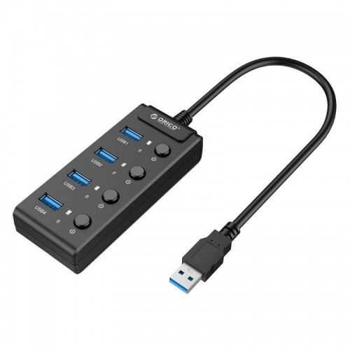 Orico  USB 3.0. Hub with switches, 5x USB (black) image 3
