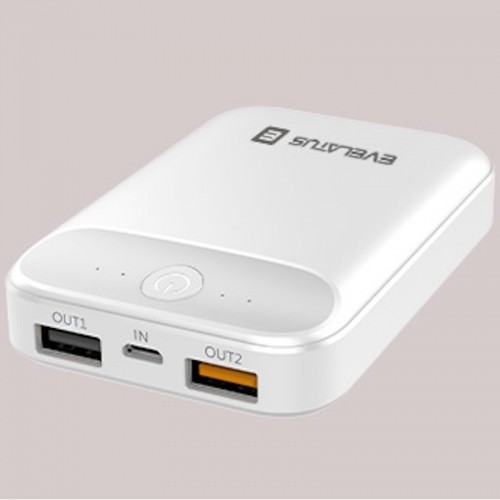 Evelatus EPB07 10000mAh Компактный портативный блок питания x2 USB быстрая зарядка 18 Вт Белый image 3